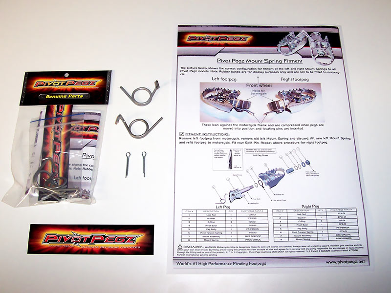 Mount Spring Kit A (Services two pegs)