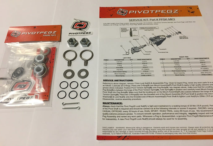 FREE BONUS SERVICE KIT WITH A SET OF PIVOT PEGZ – Add to your Cart and type/enter code MYFREEKIT into the Discount Code box in the Checkout to deduct full price of Kit.